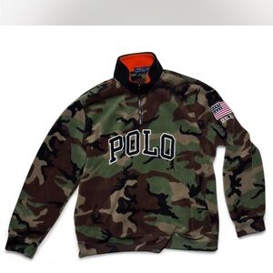 RALPH LAUREN POLO CAMOUFLAGE FLEECE PULLOVER XL MENS